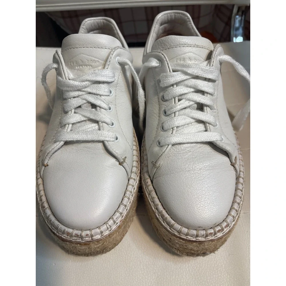 Rag & Bone Kent Leather‎ Platform Espadrille Sneakers Size 36.5
